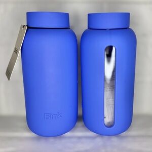 New Bink Azure Borosilicate Glass Day Water Bottle Set, No Straw